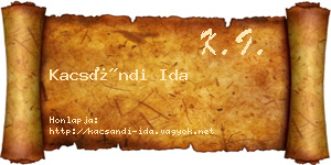Kacsándi Ida névjegykártya